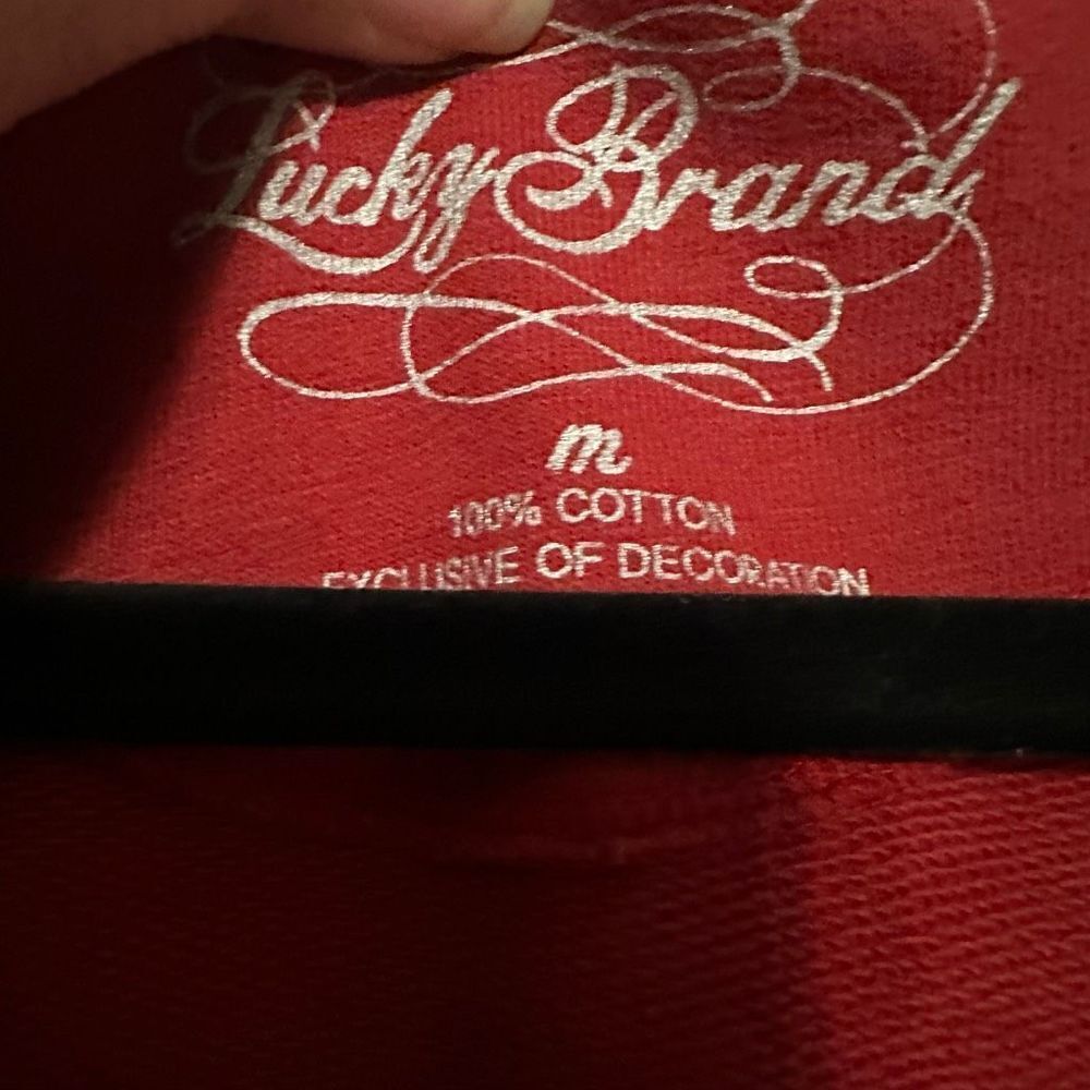 Lucky brand red jacket/robe/hoodie with attached adjustable belt , hooded robe - Picture 3 of 5